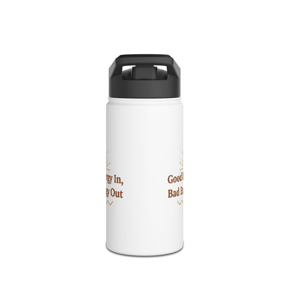 Good Energy In, Bad Energy Out – Boho Stainless Steel Water Bottle | Yoga & Wellness Gift