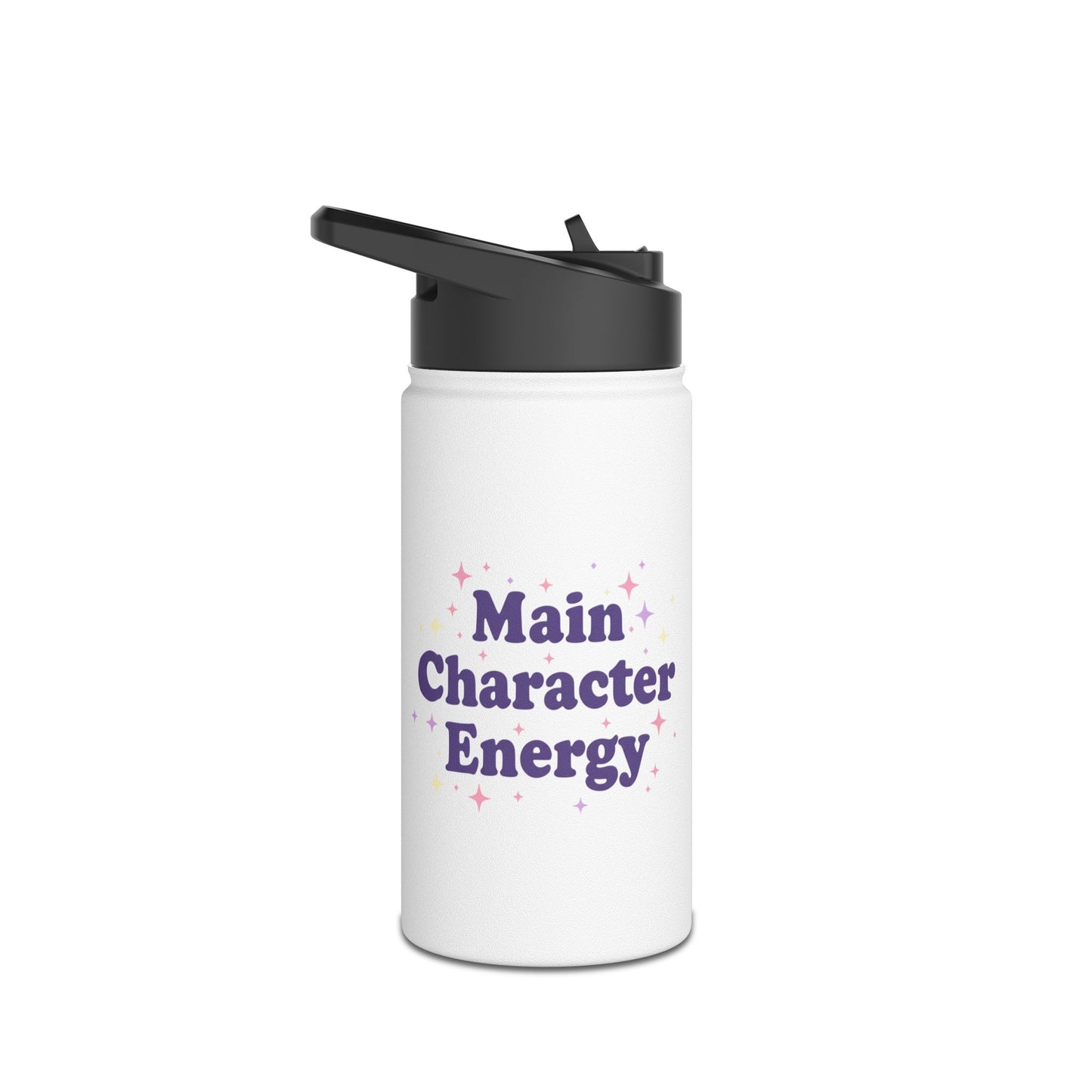 Main Character Energy – Aesthetic Stainless Steel Water Bottle | Motivational & Trendy Hydration Gift