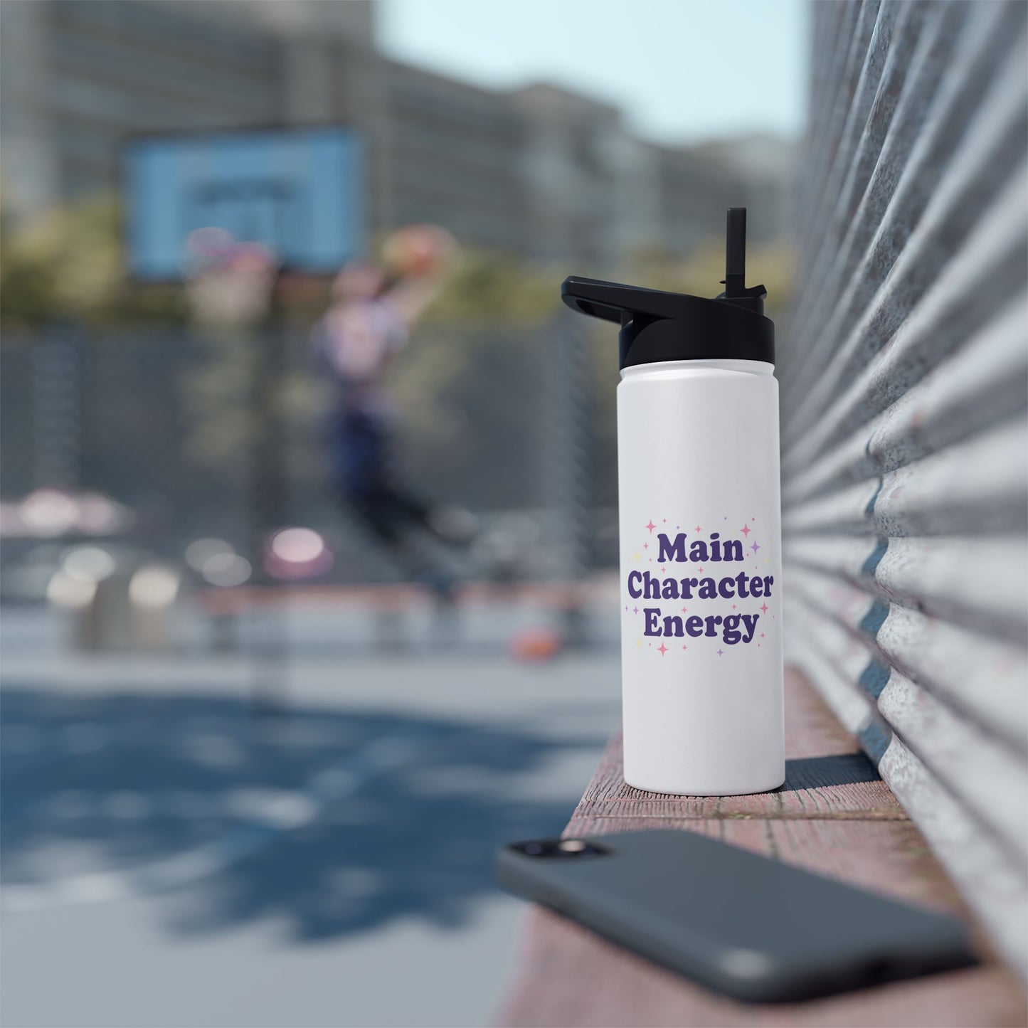 Main Character Energy – Aesthetic Stainless Steel Water Bottle | Motivational & Trendy Hydration Gift