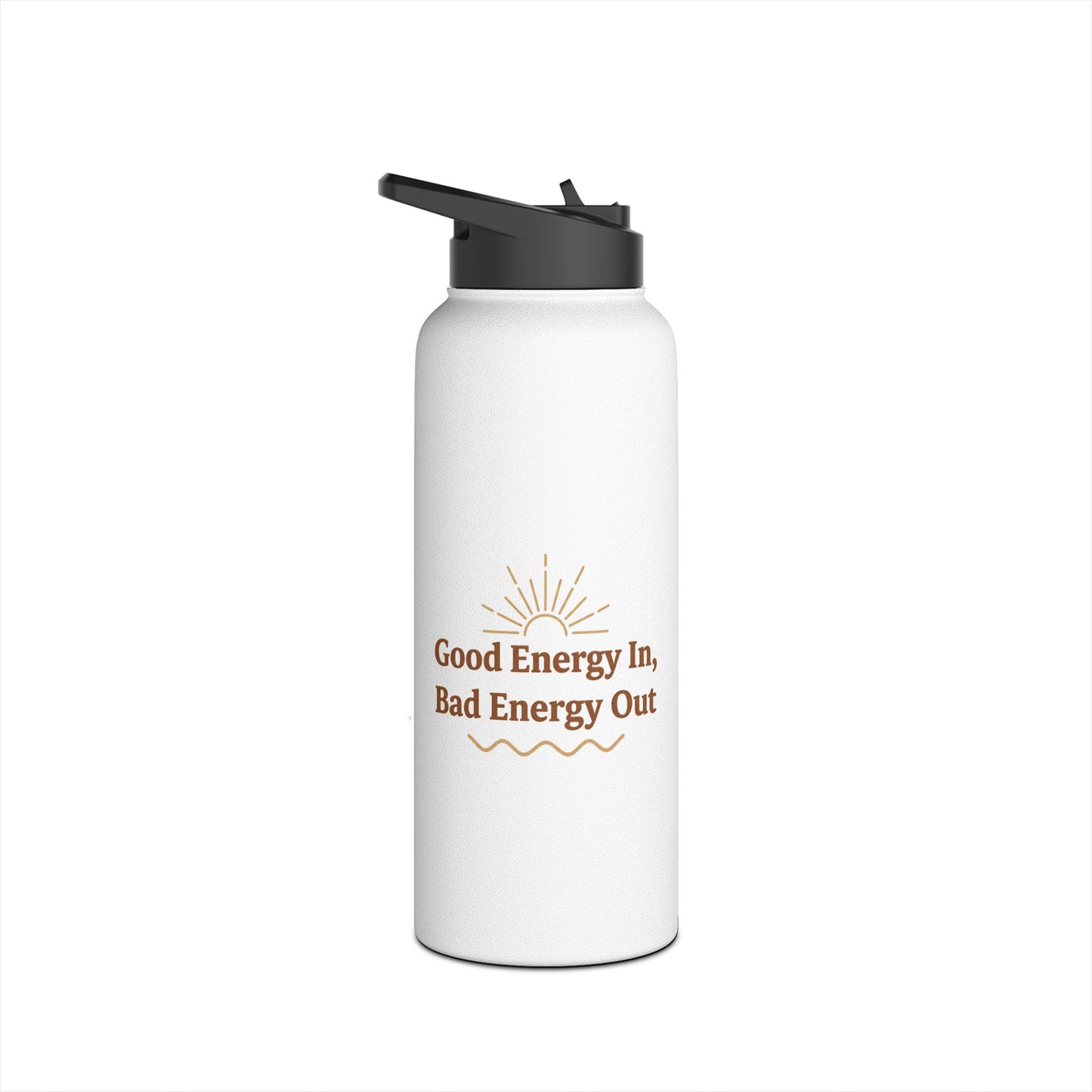 Good Energy In, Bad Energy Out – Boho Stainless Steel Water Bottle | Yoga & Wellness Gift