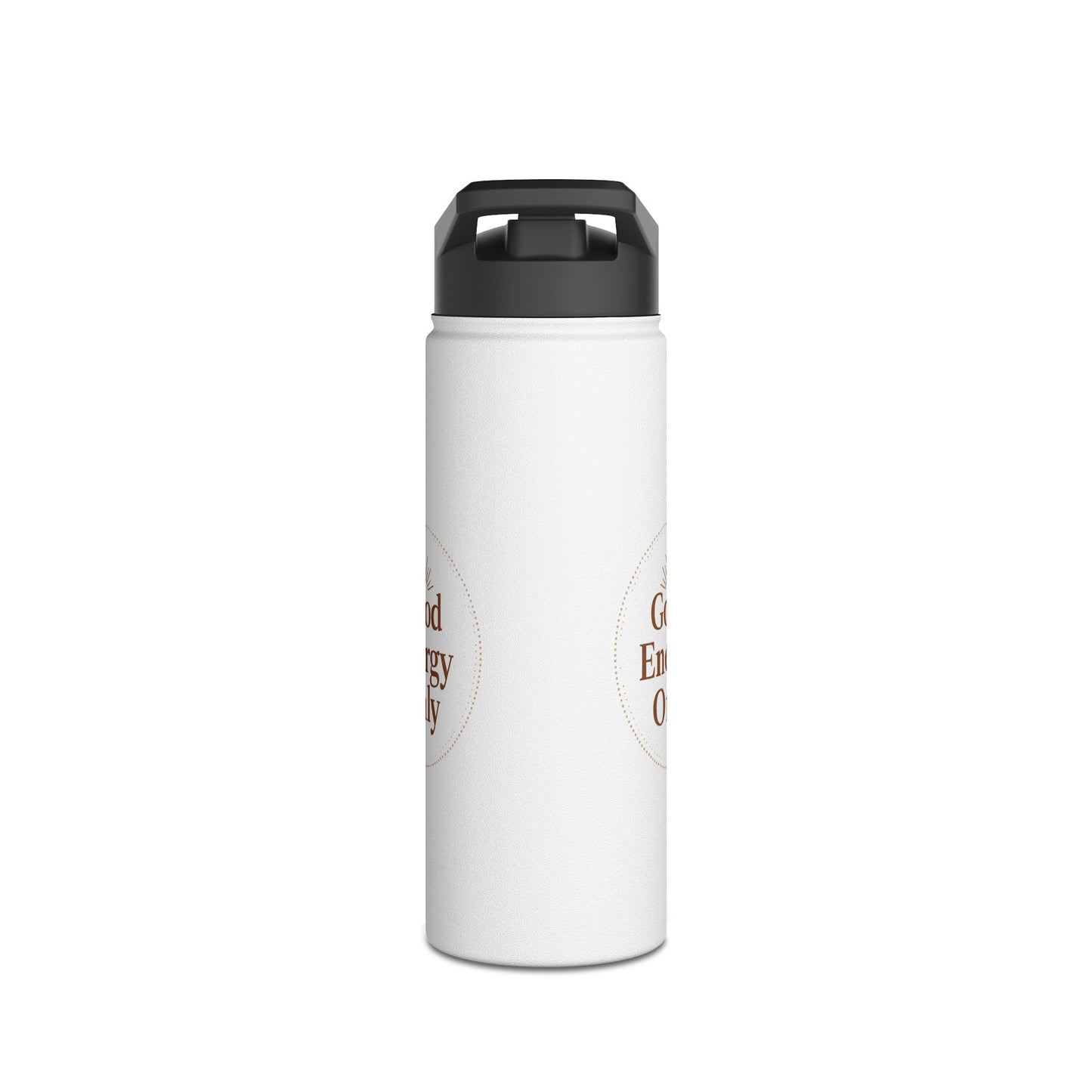 Good Energy Only – Boho Stainless Steel Water Bottle | Mindful Hydration, Yoga & Wellness Gift
