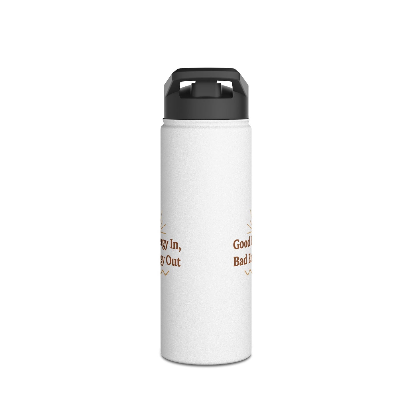 Good Energy In, Bad Energy Out – Boho Stainless Steel Water Bottle | Yoga & Wellness Gift