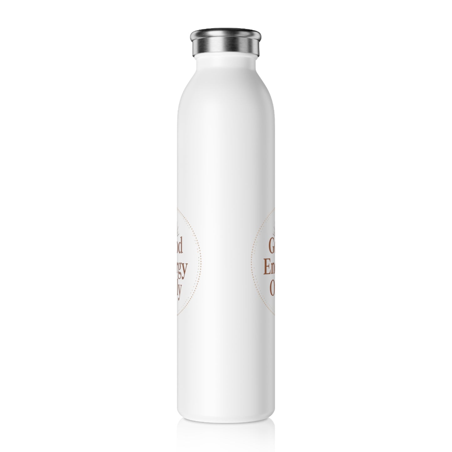 Good Energy Only – Slim Stainless Steel Water Bottle | Aesthetic Wellness & Mindfulness Gift