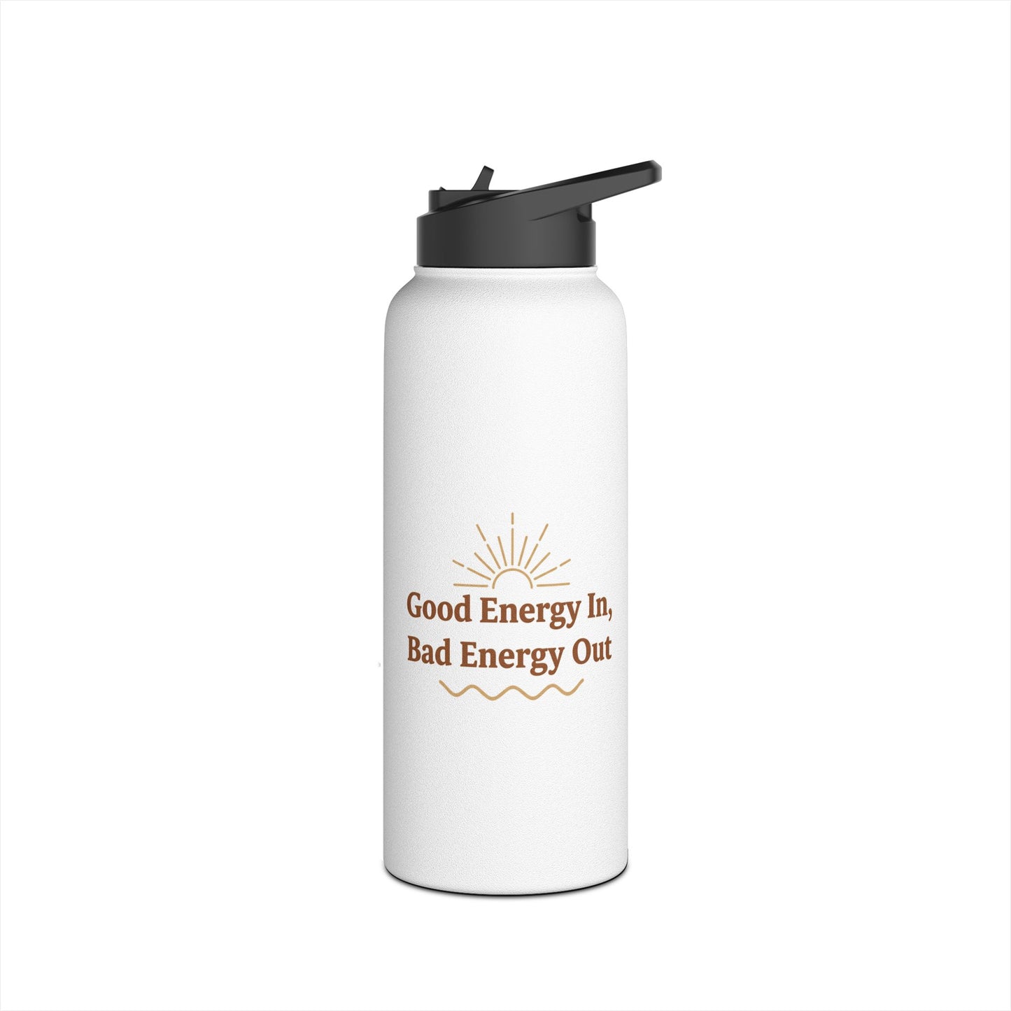 Good Energy In, Bad Energy Out – Boho Stainless Steel Water Bottle | Yoga & Wellness Gift