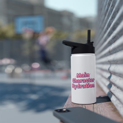 Main Character Hydration – Stainless Steel Water Bottle | Cute Motivational Fitness Bottle & Gift for Her