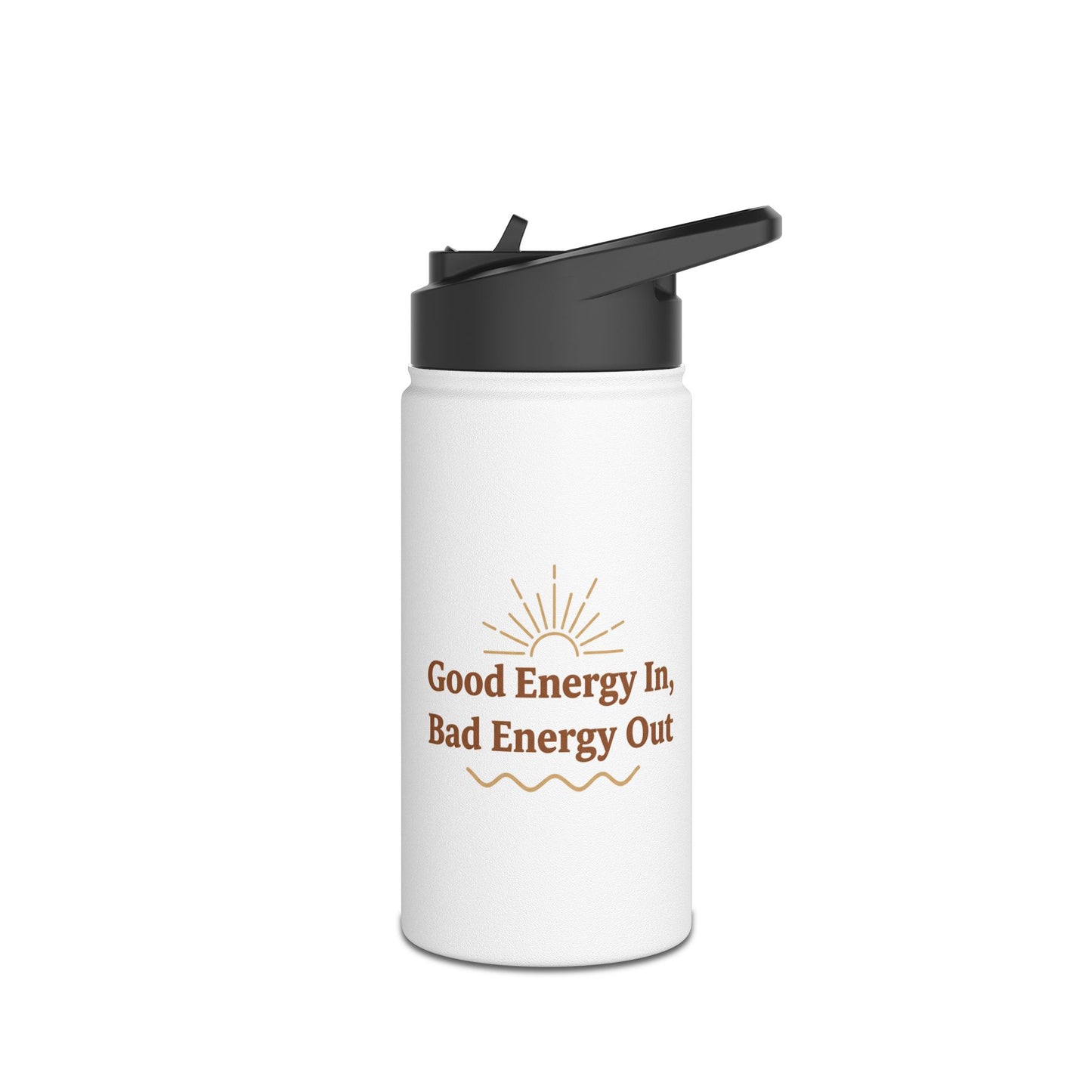 Good Energy In, Bad Energy Out – Boho Stainless Steel Water Bottle | Yoga & Wellness Gift