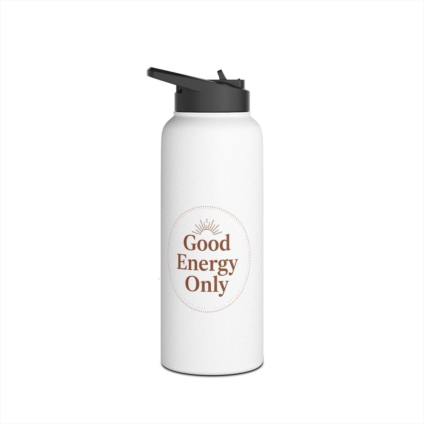Good Energy Only – Boho Stainless Steel Water Bottle | Mindful Hydration, Yoga & Wellness Gift