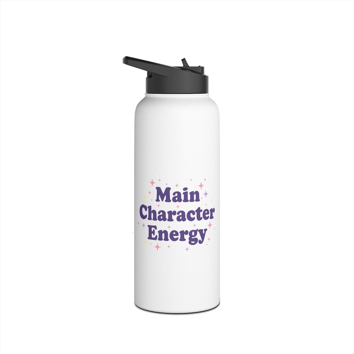 Main Character Energy – Aesthetic Stainless Steel Water Bottle | Motivational & Trendy Hydration Gift