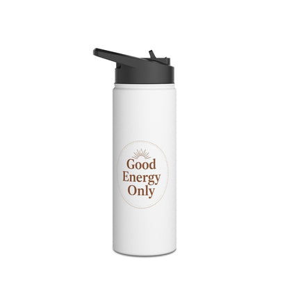 Good Energy Only – Boho Stainless Steel Water Bottle | Mindful Hydration, Yoga & Wellness Gift