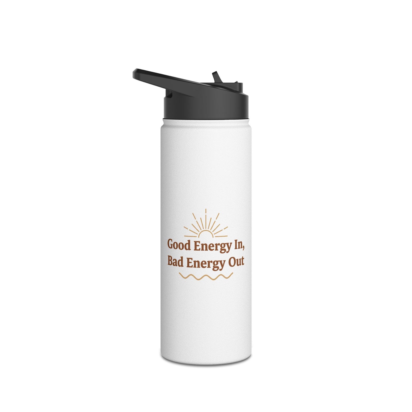 Good Energy In, Bad Energy Out – Boho Stainless Steel Water Bottle | Yoga & Wellness Gift