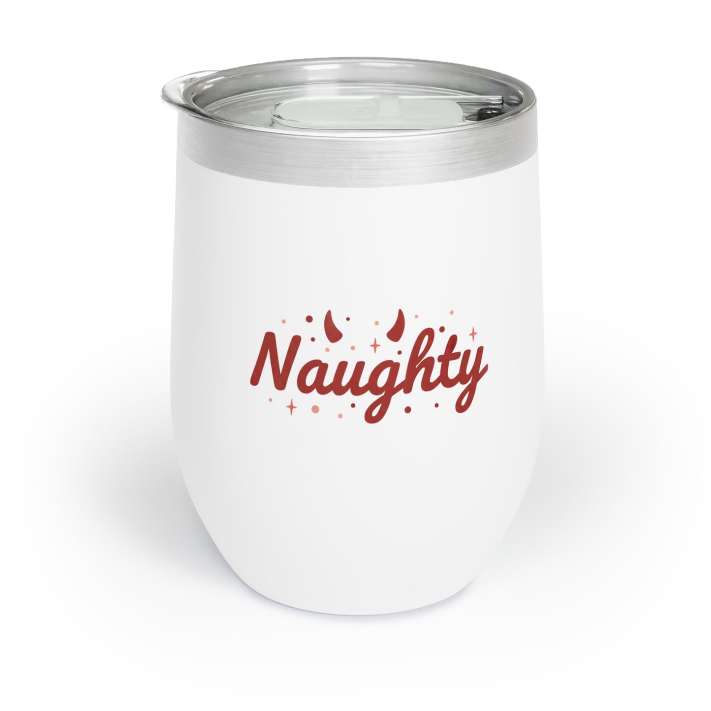 Naughty – Funny Christmas Wine Tumbler | Holiday Gift for Her, Stainless Steel Insulated Cup