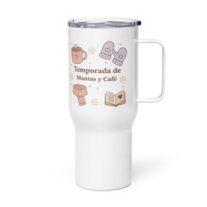 Temporada de mantas y café – Vaso térmico grande de acero inoxidable | Taza de viaje de 740 ml y 1,2 l para momentos acogedores