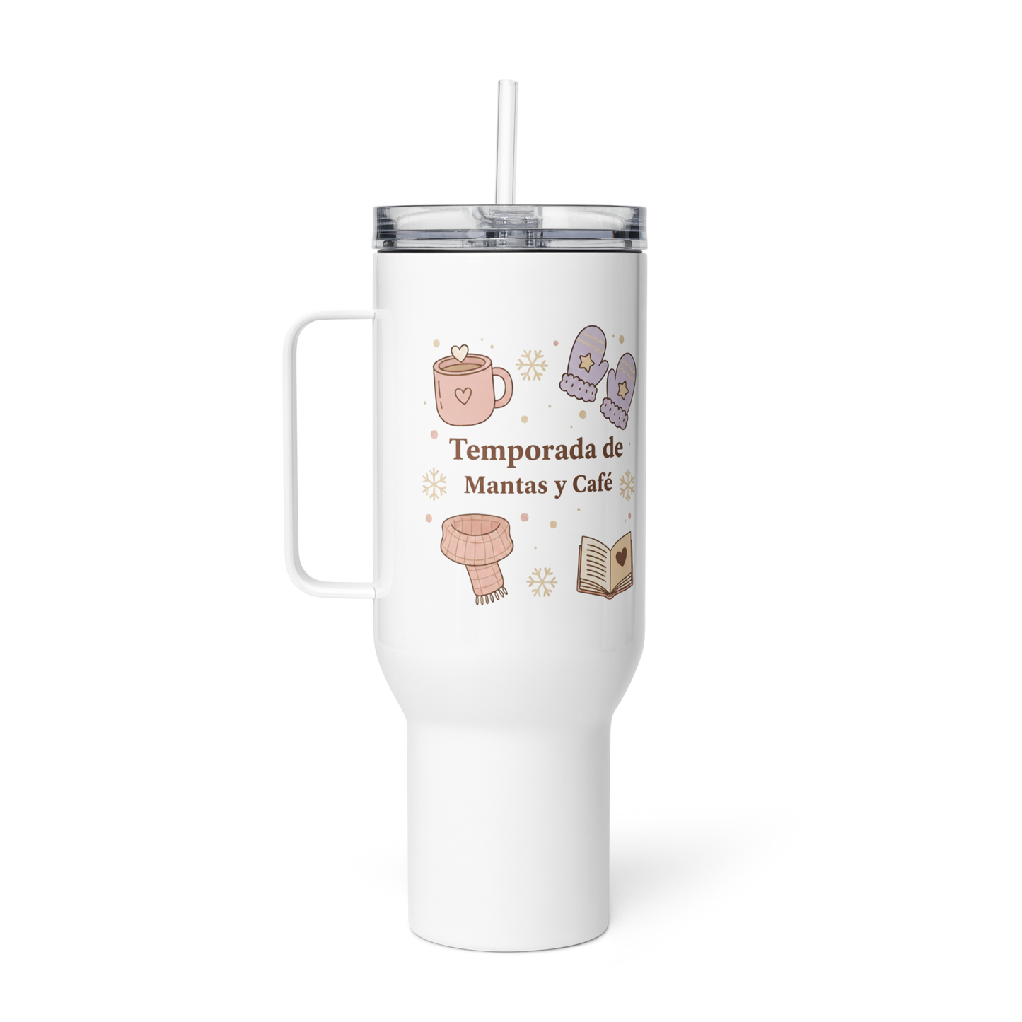 Temporada de mantas y café – Vaso térmico grande de acero inoxidable | Taza de viaje de 740 ml y 1,2 l para momentos acogedores