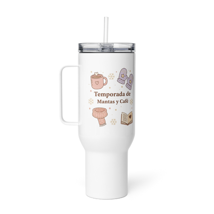 Temporada de mantas y café – Vaso térmico grande de acero inoxidable | Taza de viaje de 740 ml y 1,2 l para momentos acogedores